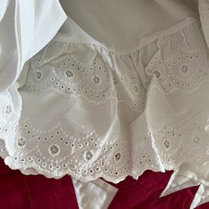 Dan River sheet Wonderweave cotton percale flat eyelet lace white vintage K